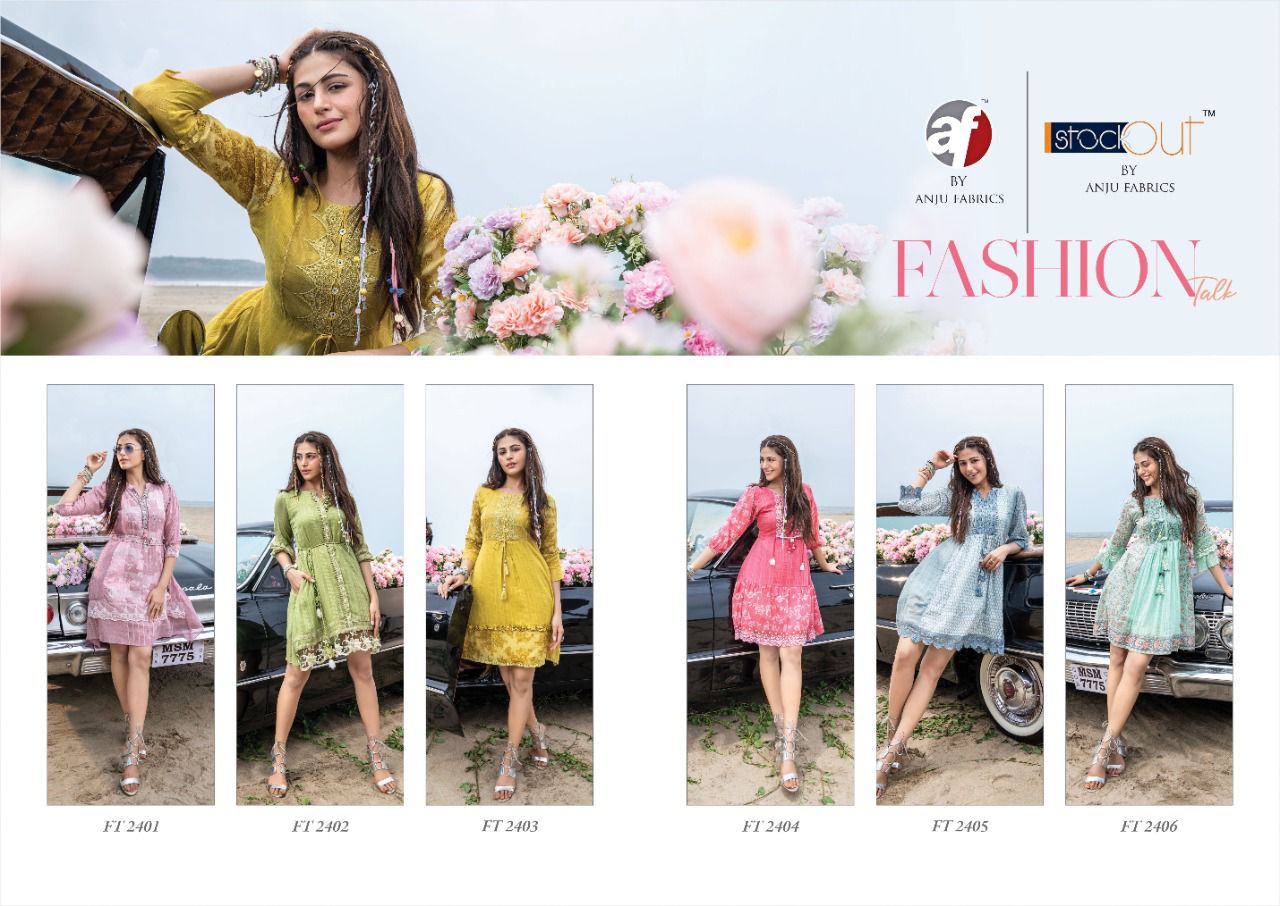 Fashion Talk New Stylish Designer Fancy Party Wear Cotton Latest Kurtis Collection